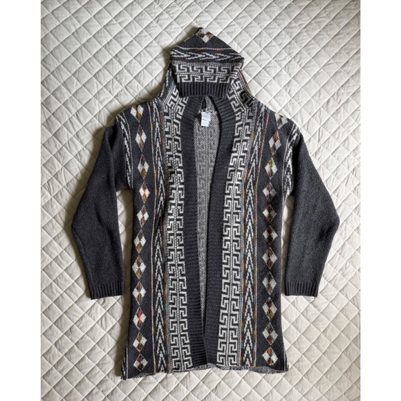 Northern Angel Jackets & Blazers - Y2K VTG Northern Angel Long Open Front Cardigan Sz XL Southwestern Aztec Duster
